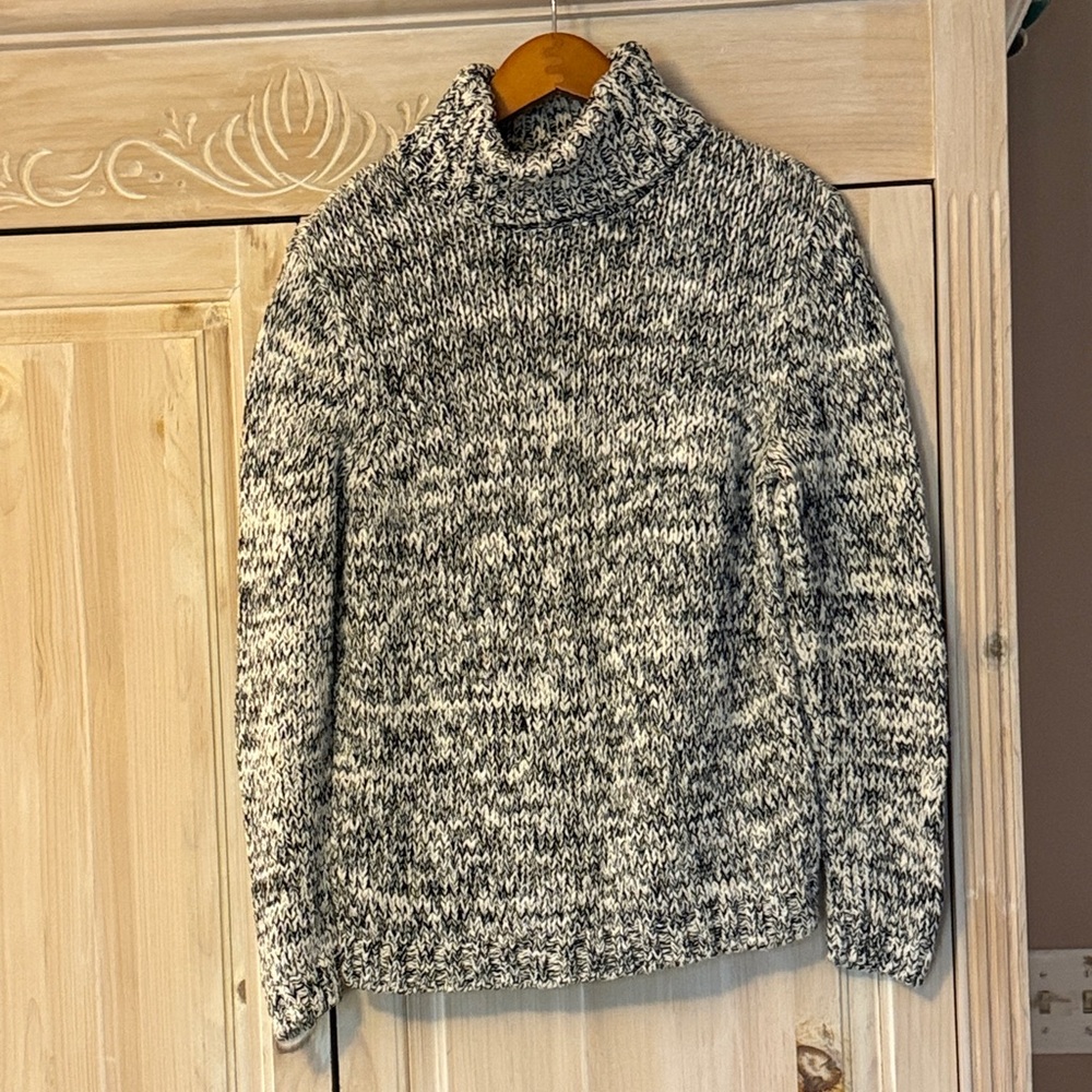 Ann Taylor Black and White Cowl Neck Sweater100% cotton